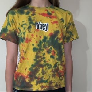 Tie dye Short sleeve obey shirt